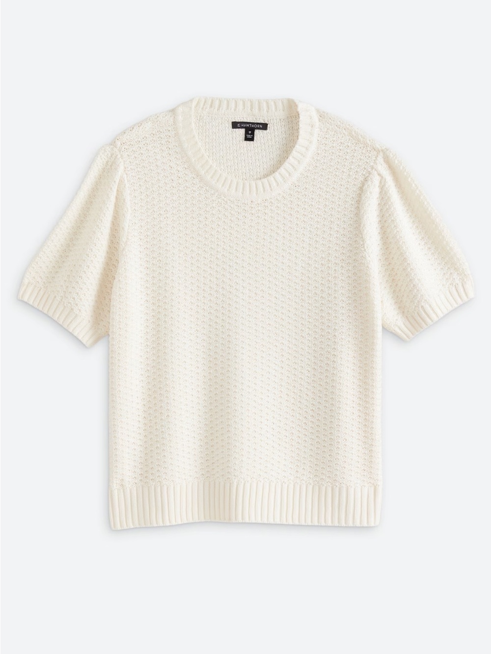 NWT - 41 Hawthorn Off-White Textured Short Sleeve Knit - Size S